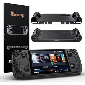 Benazcap Silicone Case Protective Cover Steam Deck Black Shock Absorb Cutouts